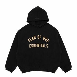 Fear of God Essentials Black Fleece Hoodie with Gold Text multiple sizes